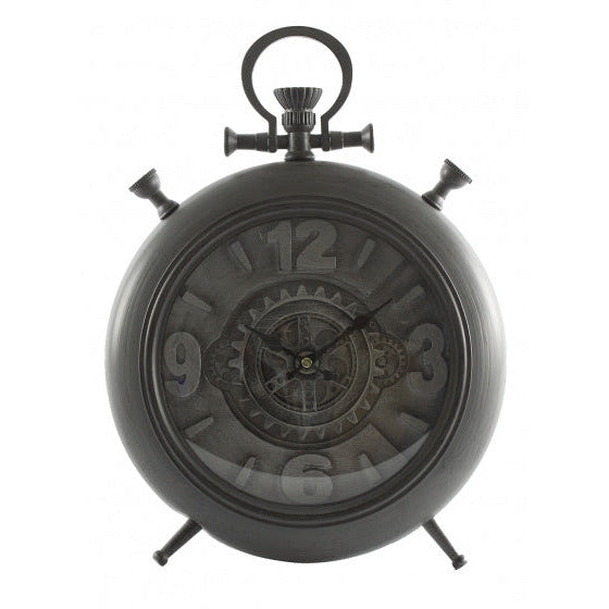 horloge de table Barker 29 x 39 x 7,7 cm gris acier