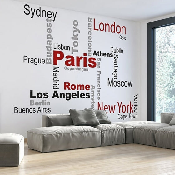 Stedenmuursticker 290 x 220 cm Vinyl Zwart 21-Delig