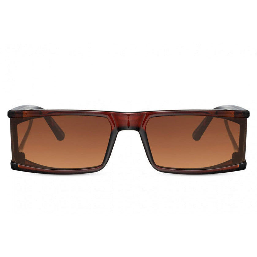 lunettes de soleil femmes rectangulaires cerclée cat.3 marron marron