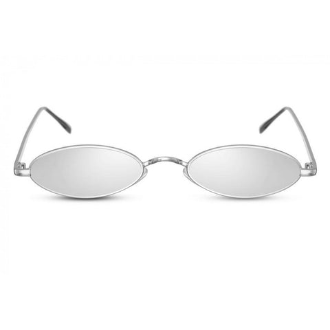 lunettes de soleil dames ovales sans monture chat. 3 argent argent