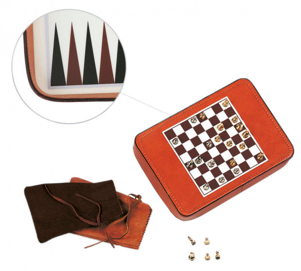 reisspellen set 28 x 24 cm 5-delig bruin wit