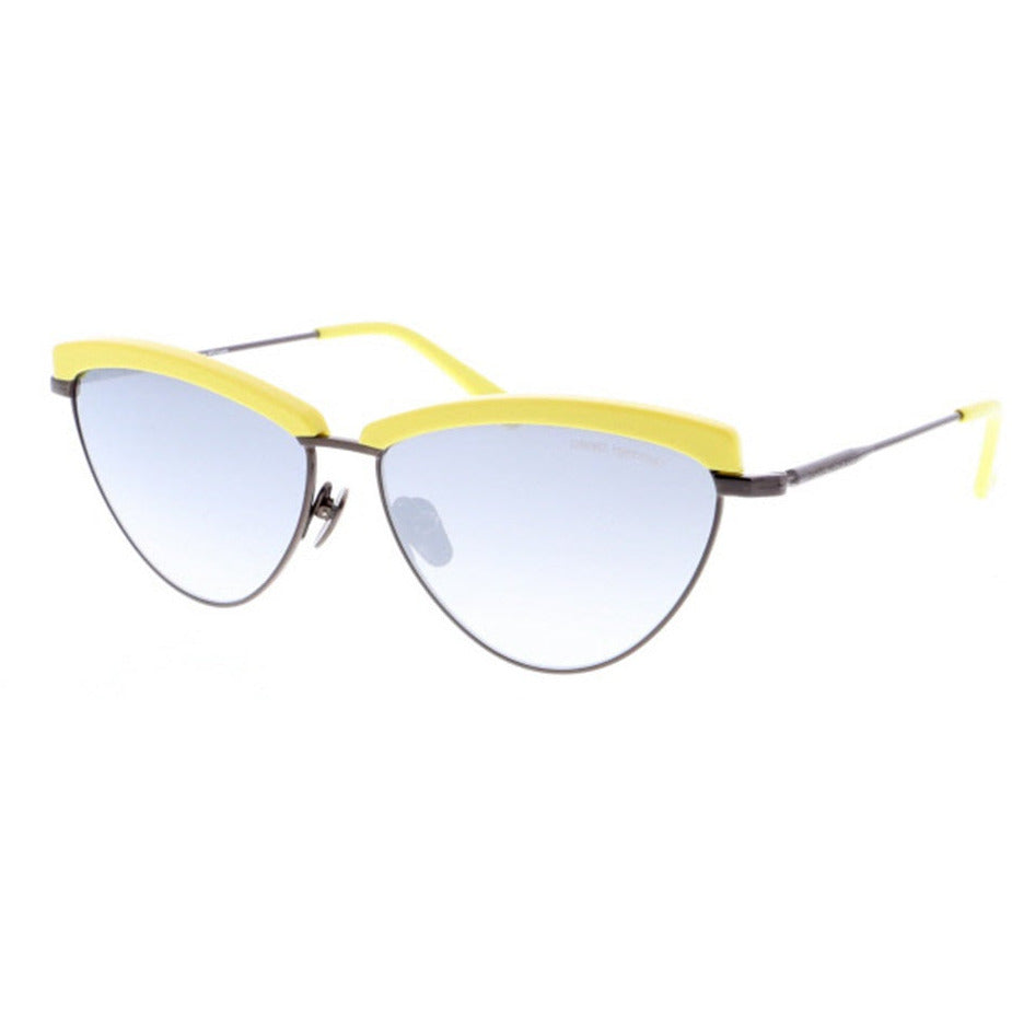 zonnebril DHS207 dames vlinder RVS cat. 3 geel