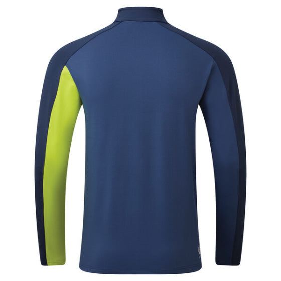 Longsleeve Depose Heren Polyester Blauw Lime maat XS