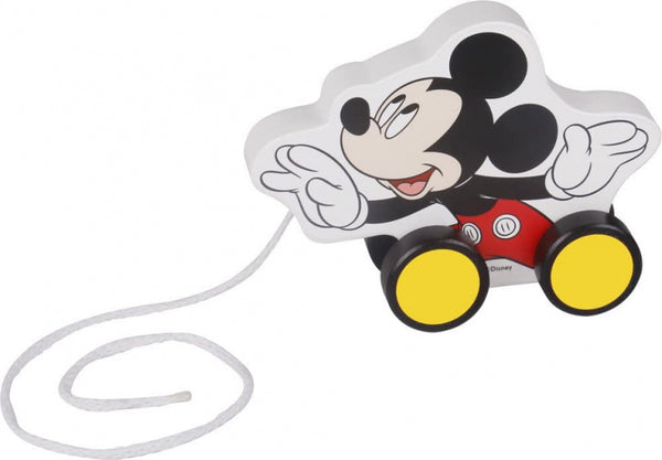 Mickey Mouse Houten Trekfiguur 18 maanden Wit Zwart
