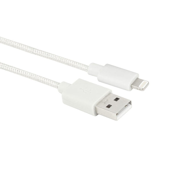 ACT USB A naar Lightning laaden datakabel 1m nylon wit
