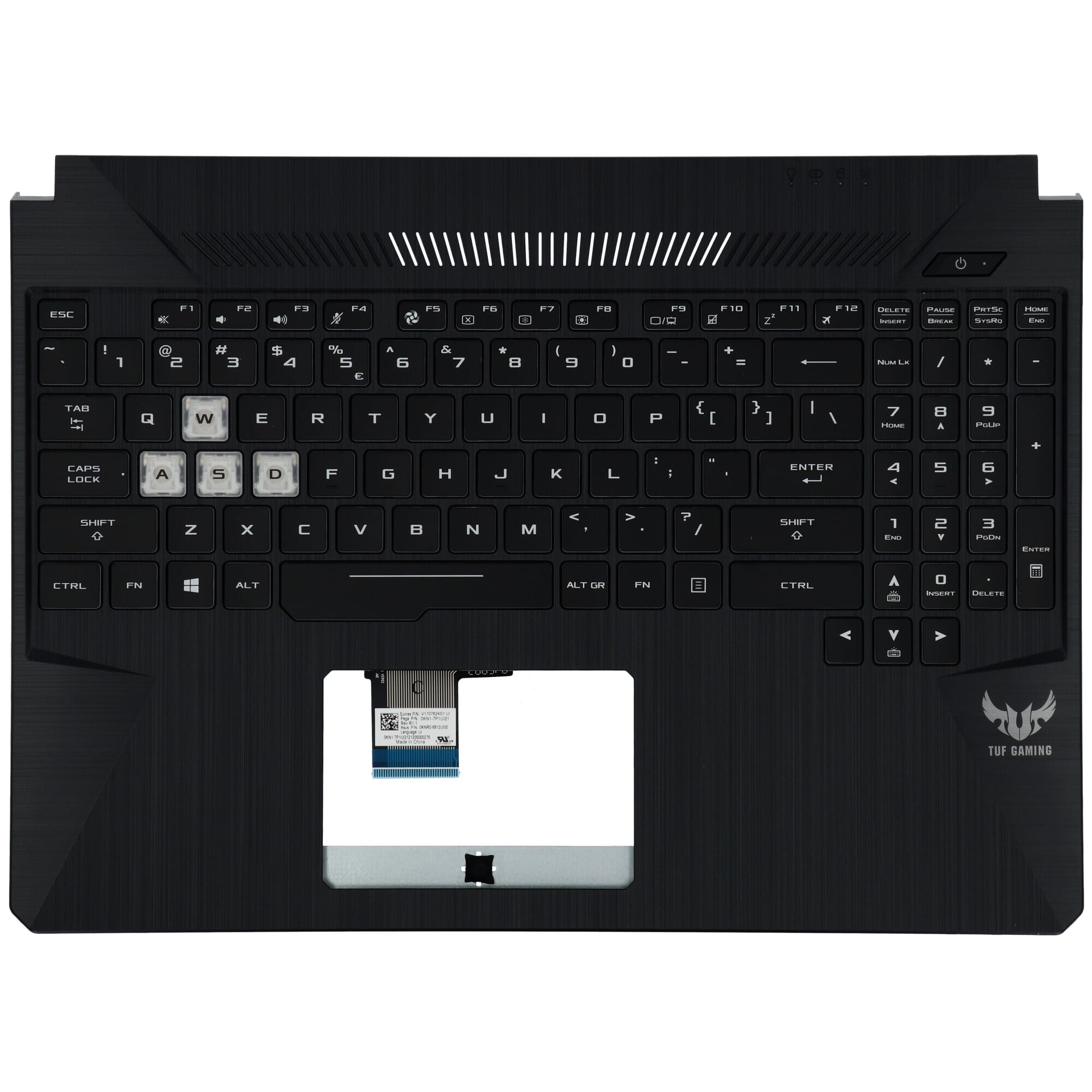 Asus Laptop Toetsenbord Qwerty US + Bovenklep, Verlicht