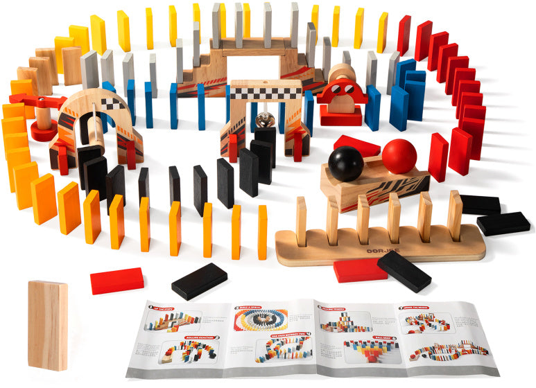 Rally Dominostenen Houten Speelset 115-delig