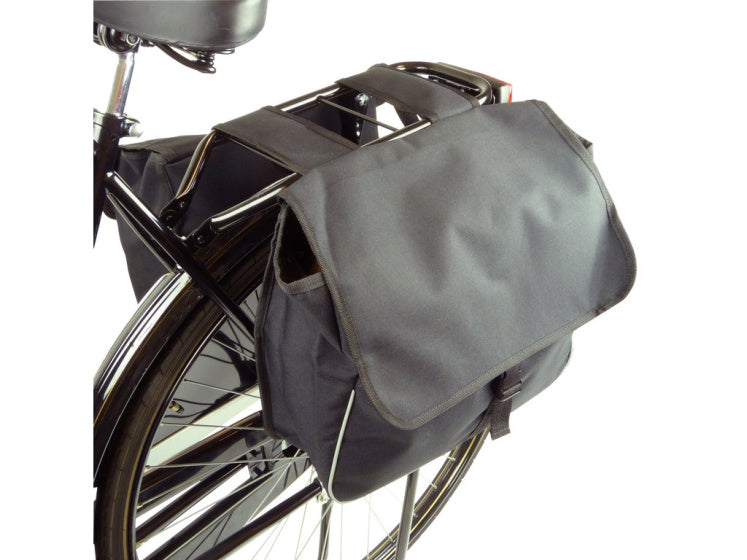 Basic Shopper Dubbele Fietstas 26 Liter Nylon Zwart