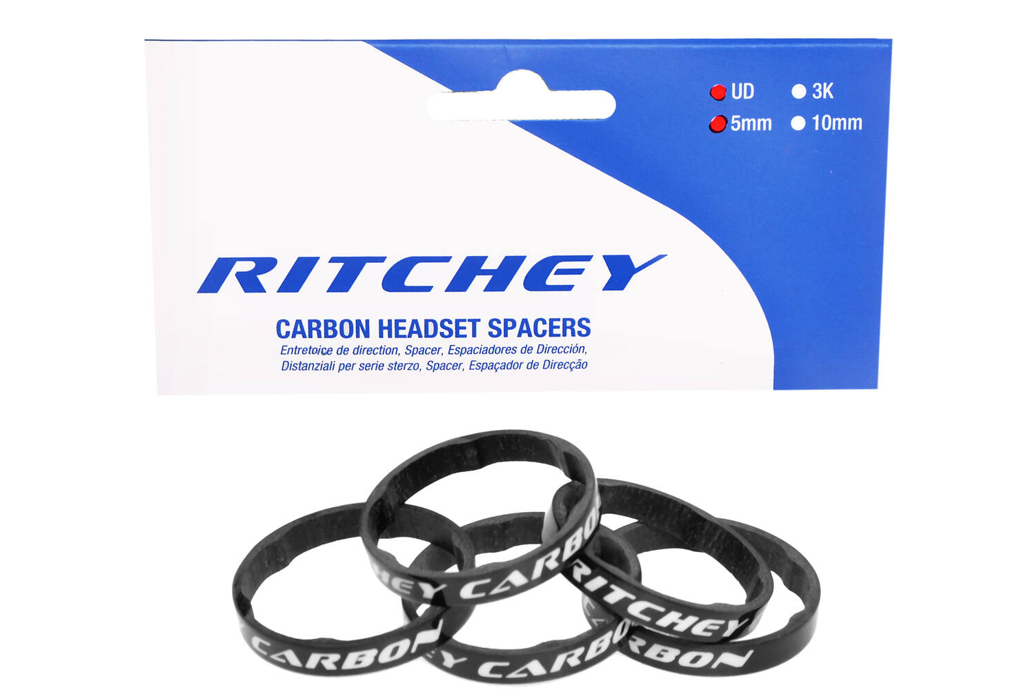 Ritchey - wcs afstandsbusset ud carbon 5mm 1-1 8'' 5 stuks