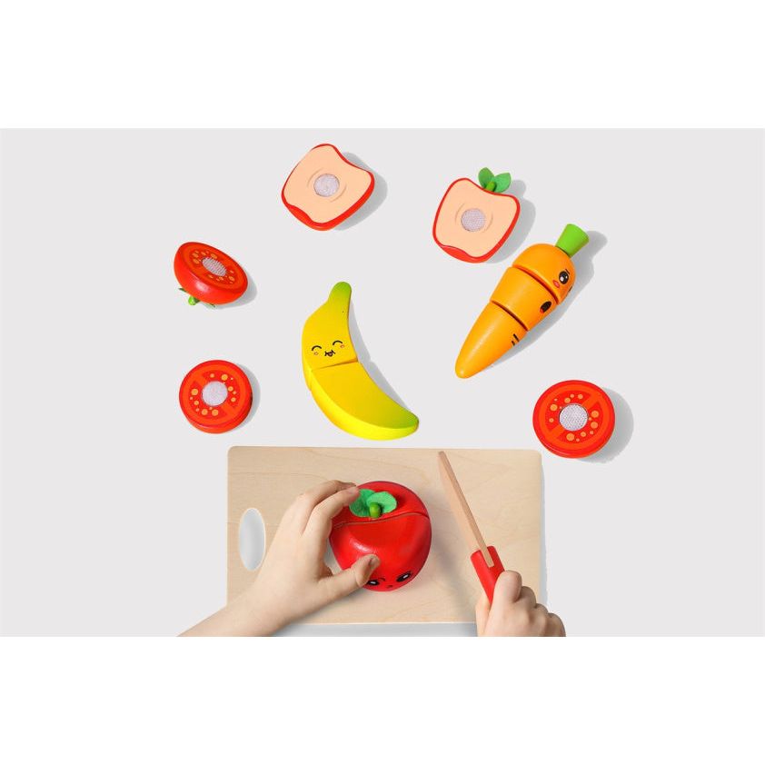 Speelgoed snijset hout Groente en Fruit