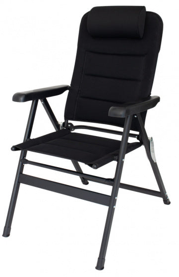 chaise de camping Chateau 123 x 48 cm aluminium noir