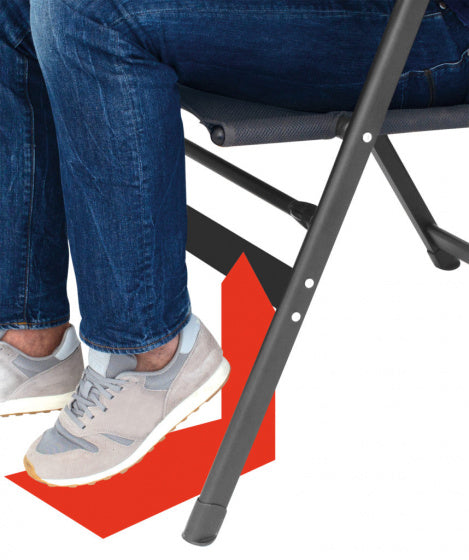 campingstoel Chateau 123 x 48 cm aluminium zwart