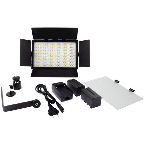 Falcon Eyes Kit de lampes LED bicolores à intensité variable DV-384CT-K2 avec batterie