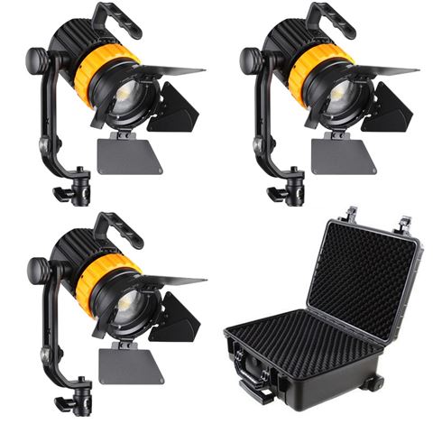 Falcon Eyes Kit de mini LED Fresnel bicolore P-5AD-K3