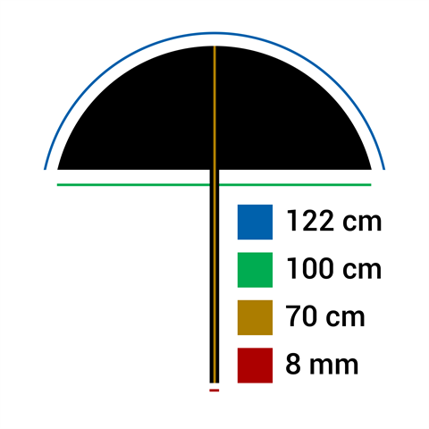 Parapluie Flash Falcon Eyes URN-48TSB1 Blanc Diffus + Housse Noir Argent 122 cm