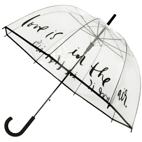 Love is in the air koepelparaplu 85 cm transparant