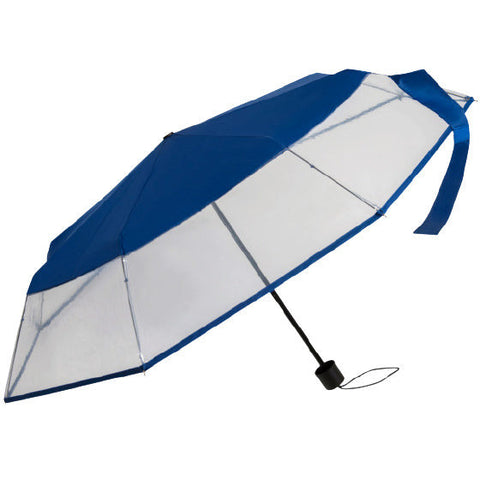 parapluie 24 x 90 cm acier polyester bleu transparent