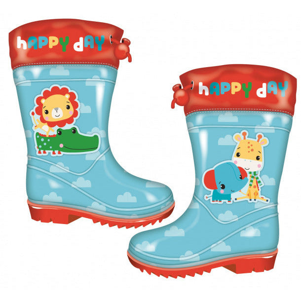 Fisher price Regenlaarzen junior PVC lichtblauw rood maat 24