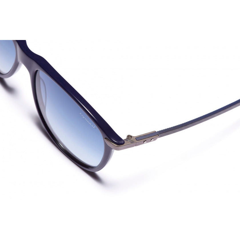 zonnebril unisex rond cat.4 navy lichtblauw