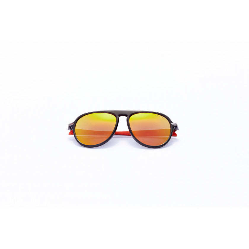 zonnebril unisex rond cat.4 zwart oranje