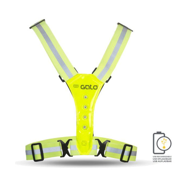Gato safer sport led vest usb neon yellow one size
