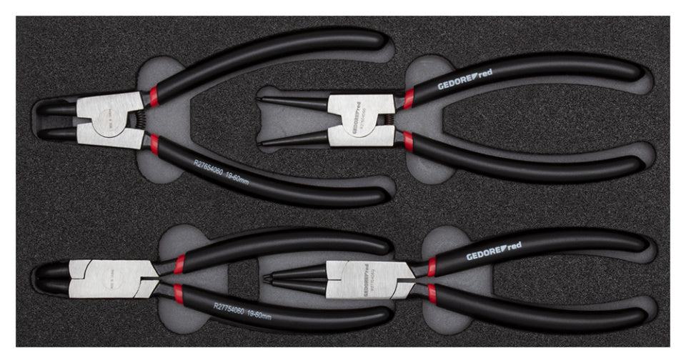 Borgveertangenset Puntvorm Zwart 4-delig