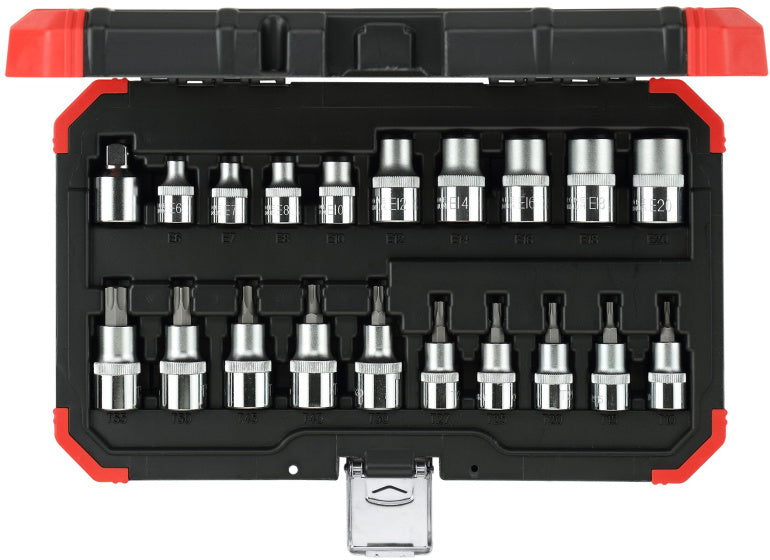 Dopsleutelset 1 2 Inch TX Zilver 20-delig