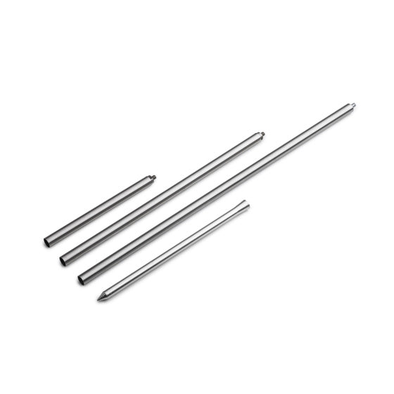 Spin sfeerlantaarn grondpen 3-delig RVS zilver