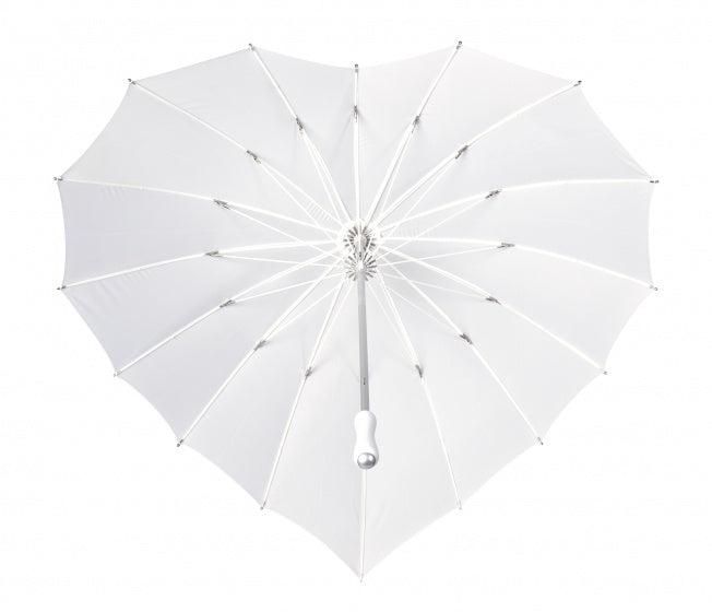 Hartvormige Paraplu met Handopening Ø 110 cm Wit