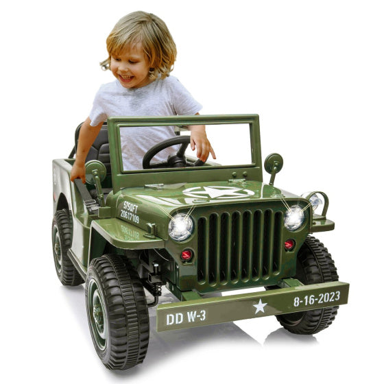 Willys MB Jeep 12V accuvoertuig legergroen