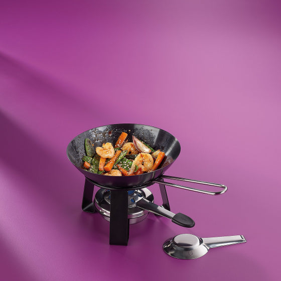 Joy mini wok met rechaud Ø 18 cm zwart