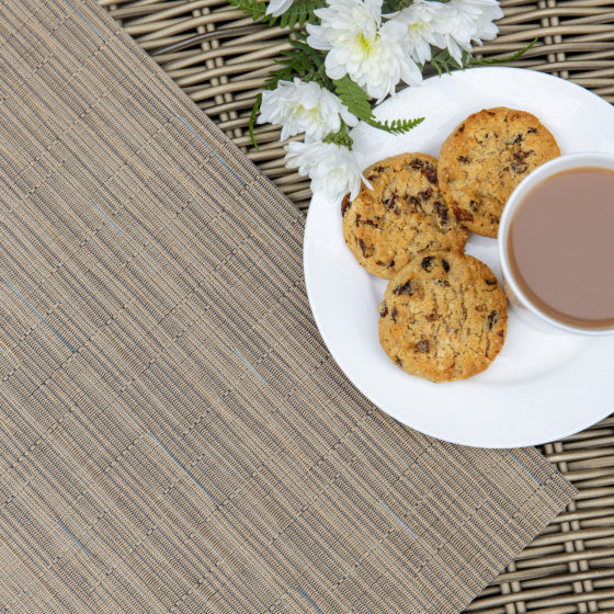 set de table Mix 30 x 45 cm PVC polyester beige