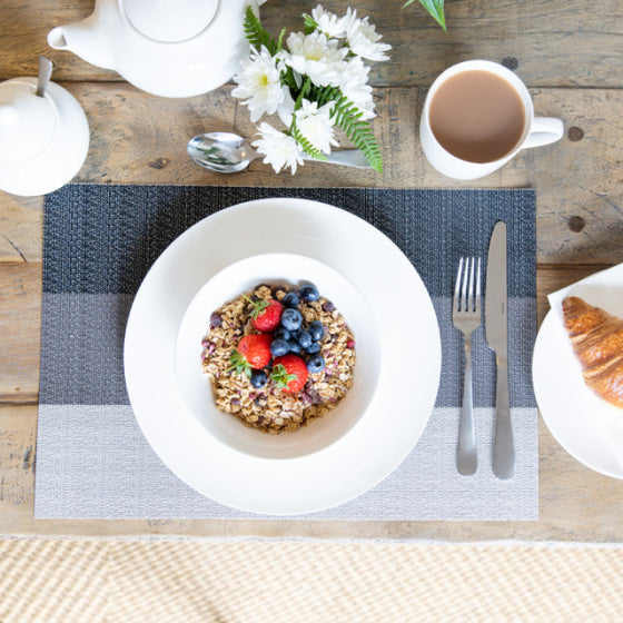 Placemat 30 x 45 cm PVC polyester Wit grijs