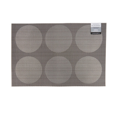 set de table 30 x 45 cm PVC polyester gris argent