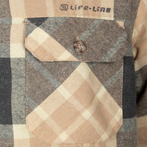 Jervis Padded Flannel Shirt heren beige maat L