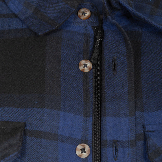 Life line Jervis Padded Flannel Shirt heren blauw zwart maat M