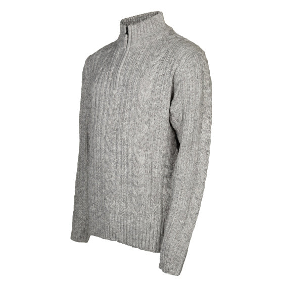 Marcel trui gebreid halve rits heren lichtgrijs maat 3XL