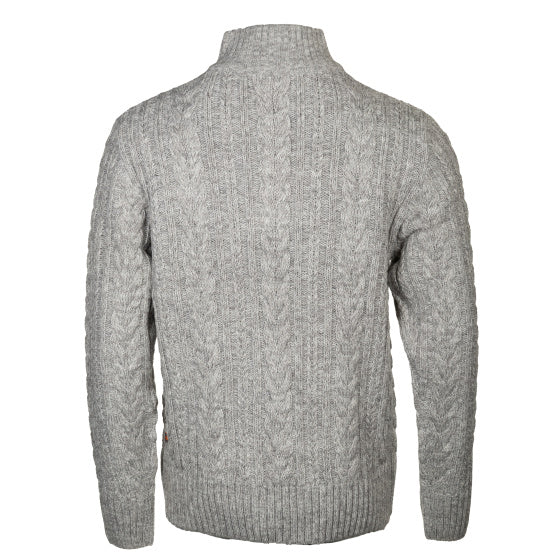 Marcel trui gebreid halve rits heren lichtgrijs maat 3XL
