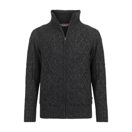 Morgan 2 Morgan gebreide volledige ritssluiting heren donkergrijs maat 3XL