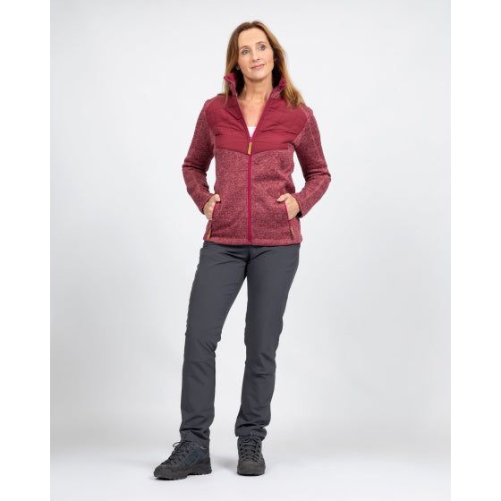 Life line Willemijn fleecevest dames bordeaux maat 3XL