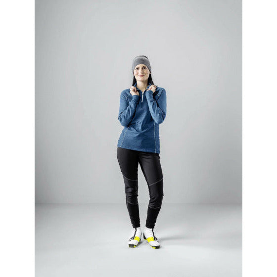 thermoshirt Midlayer CB dames modal katoen jeansblauw mt 40