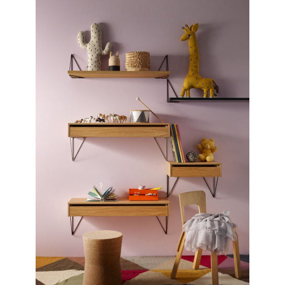 Pythagoras L Wandplank 80x27x1,9 cm Hout Lichtbruin