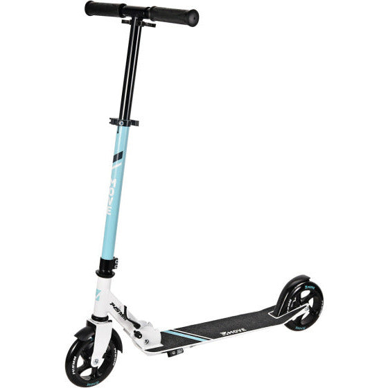 Trottinette enfant 2 roues pliable 145 mm frein à pied bleu clair blanc
