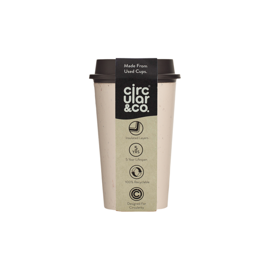 Circular Co. Now Beker Koffiebeker 340 ml Creme Zwart