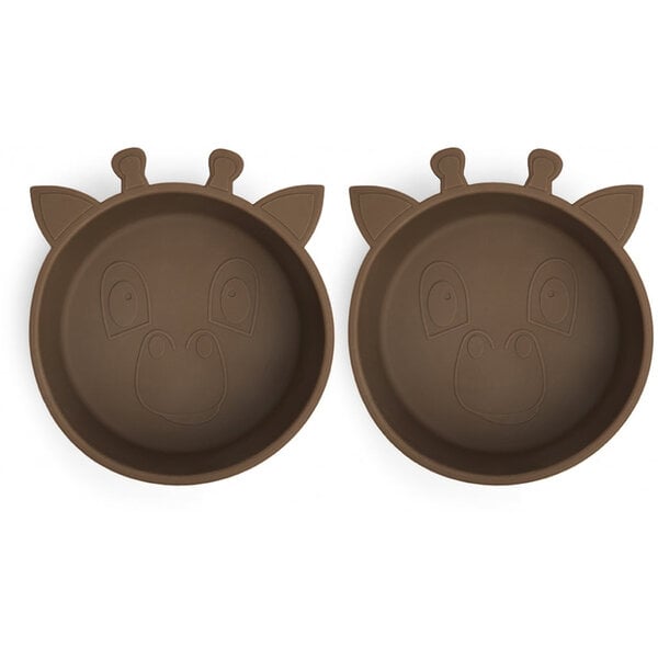 Nuuroo Nuuroo Alex siliconen diep bord 2-pack Giraf