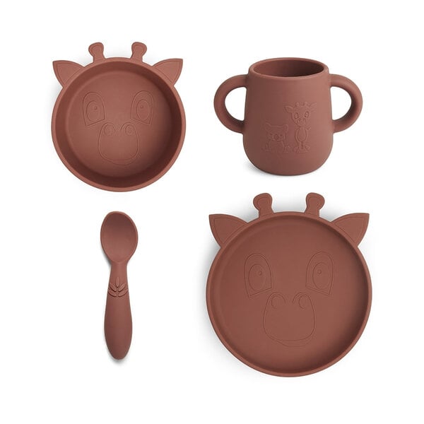 Nuuroo Nuuroo Lykke siliconen dinerset 4-pack Giraf