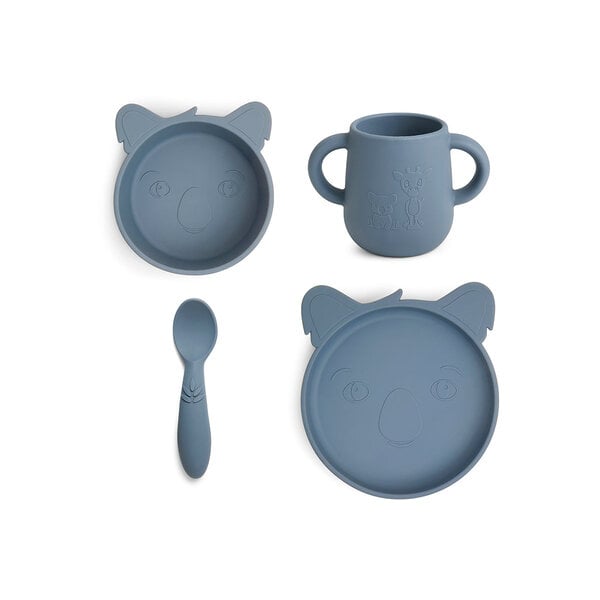 Nuuroo Nuuroo Lykke siliconen dinerset 4-pack Koala-bering-Sea