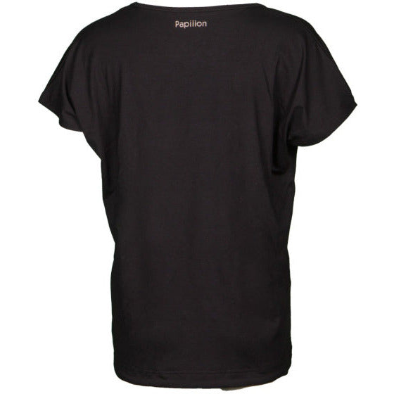 Loose fit sportshirt ronde hals dames zwart maat S