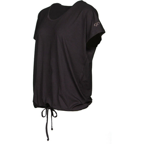 Loose fit sportshirt ronde hals dames zwart maat S