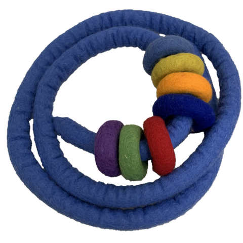 Papoose Toys Papoose Toys Blue Felt Rope and 7 Felt Doughnuts